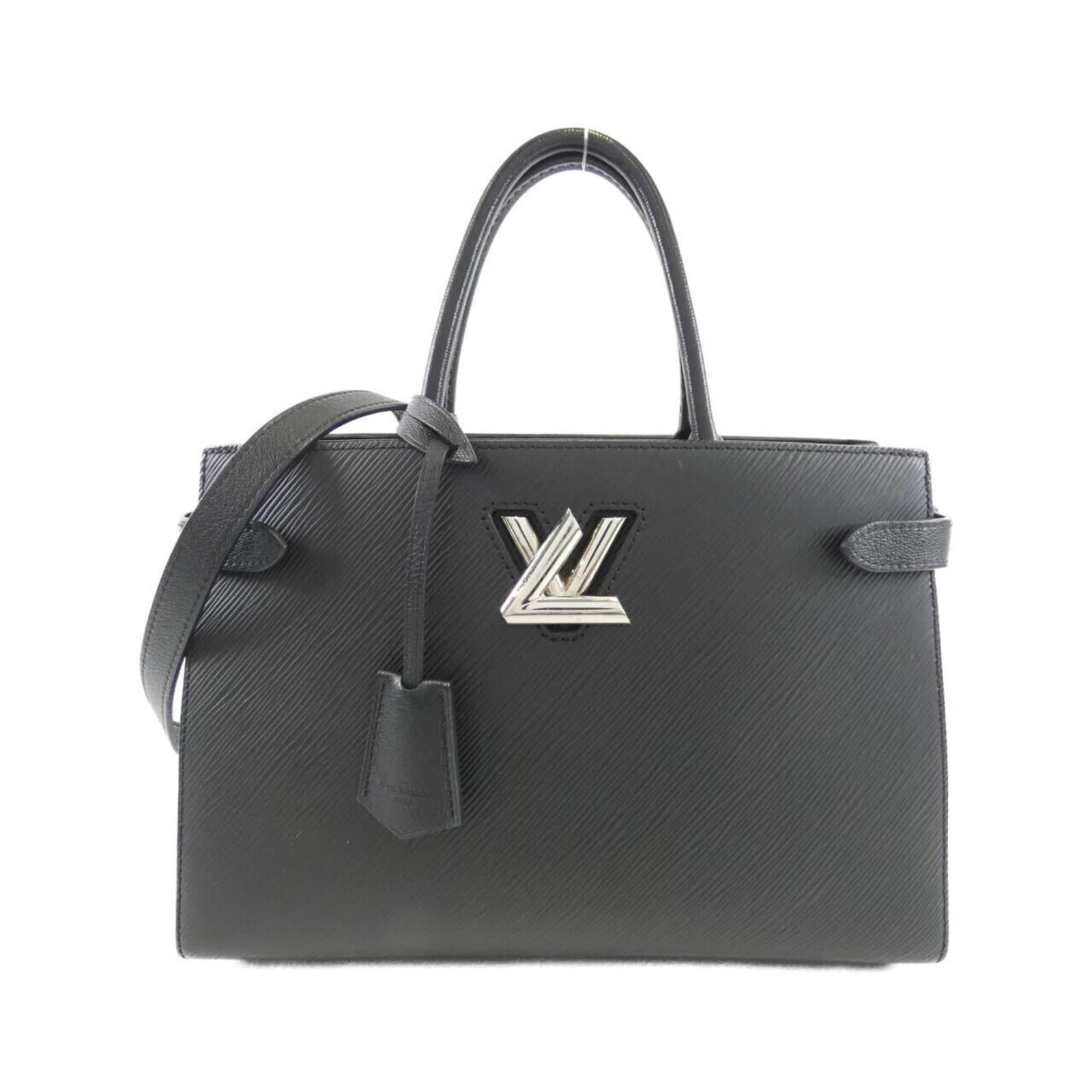 Louis Vuitton Handbag Leather: Louis Vuitton Handbag Leather This Louis Vuitton handbag features high-quality calf leather in black, adorned with silver hardware. With its classic design and timeless style, this bag has been