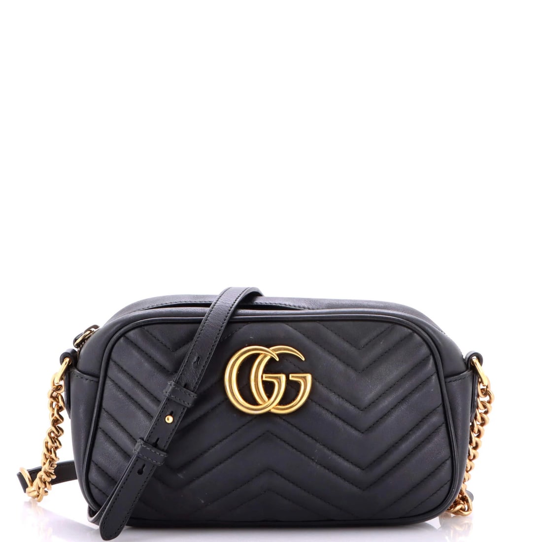Matelasse Leather Small Shoulders Bag Gucci GG Marmont: Matelasse Leather Small Shoulders Bag Gucci GG Marmont Small and stylish, this Matelasse Leather GG Marmont shoulder bag from Gucci features a classic cross body design with heavy edge wear and