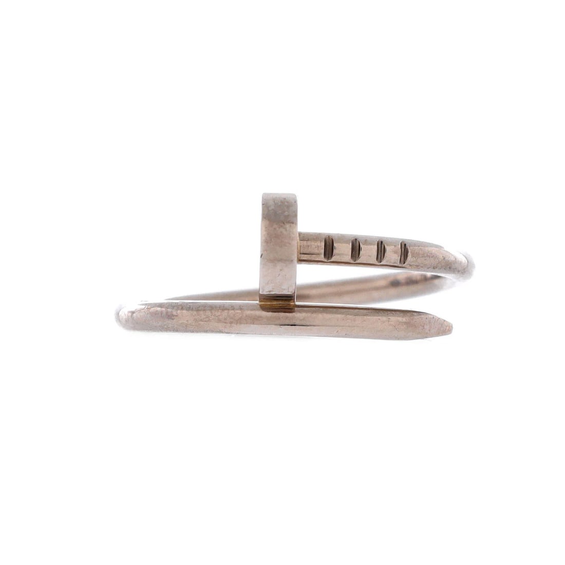 White gold ring just a clout cartier: White gold ring just a clout cartier Juste un Clou ring in excellent condition features an 18K white gold setting with a subtle, understated design. The ring boasts a classic style and a clean