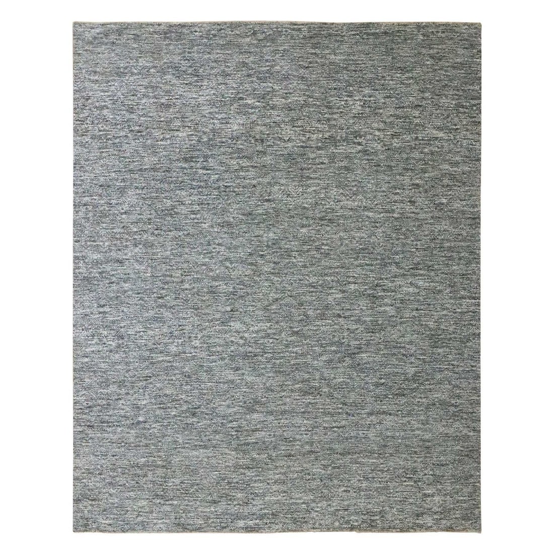 Gray Kohinoor Pattern Geometric Design Small Hand Knots Wool Rug (1 of 11)
