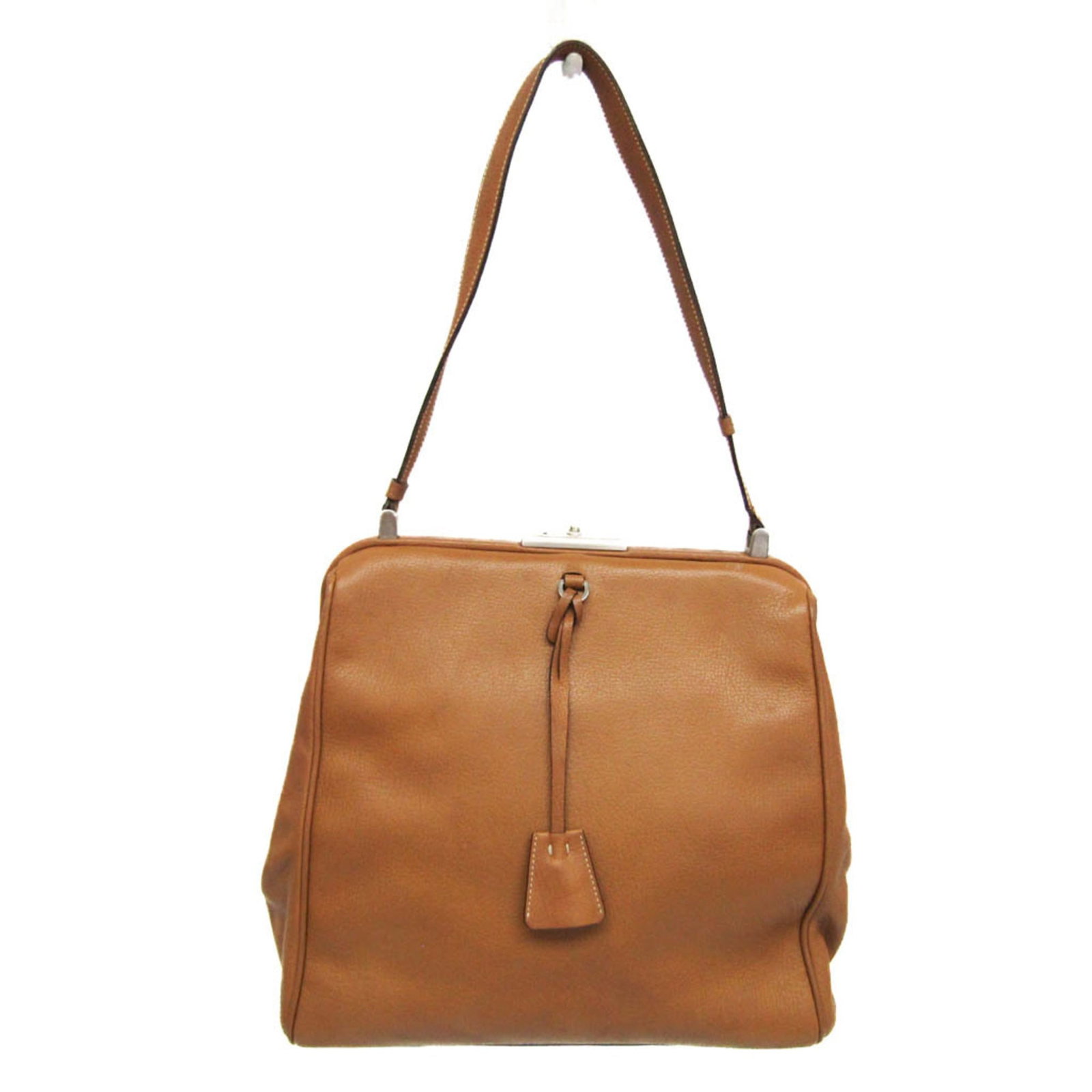 Prada Shoulder Bag Leather: Prada Shoulder Bag Leather Used Prada Shoulder Bag in Brown Leather. This classic shoulder bag features high-quality leather with some minor scratches and dirt, giving it a well-worn look. With its