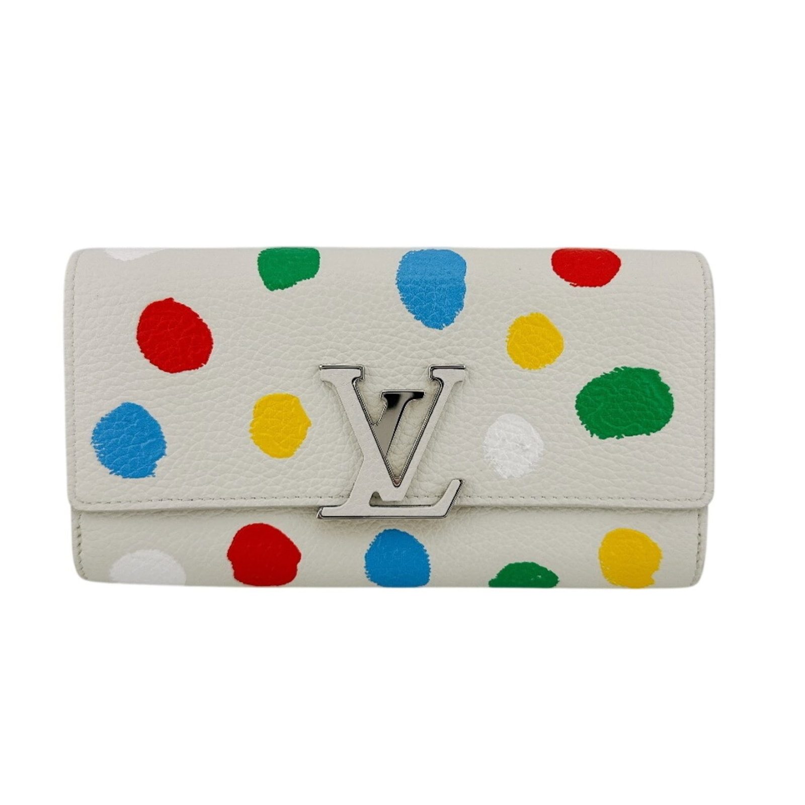 Louis Vuitton Long Wallet (Bi-Fold) Leather: Louis Vuitton Long Wallet (Bi-Fold) Leather This Louis Vuitton Long Wallet (Bi-Fold) Leather features a multi-color design with yellow accents. Made from high-quality Taurillon leather, its bi-fold