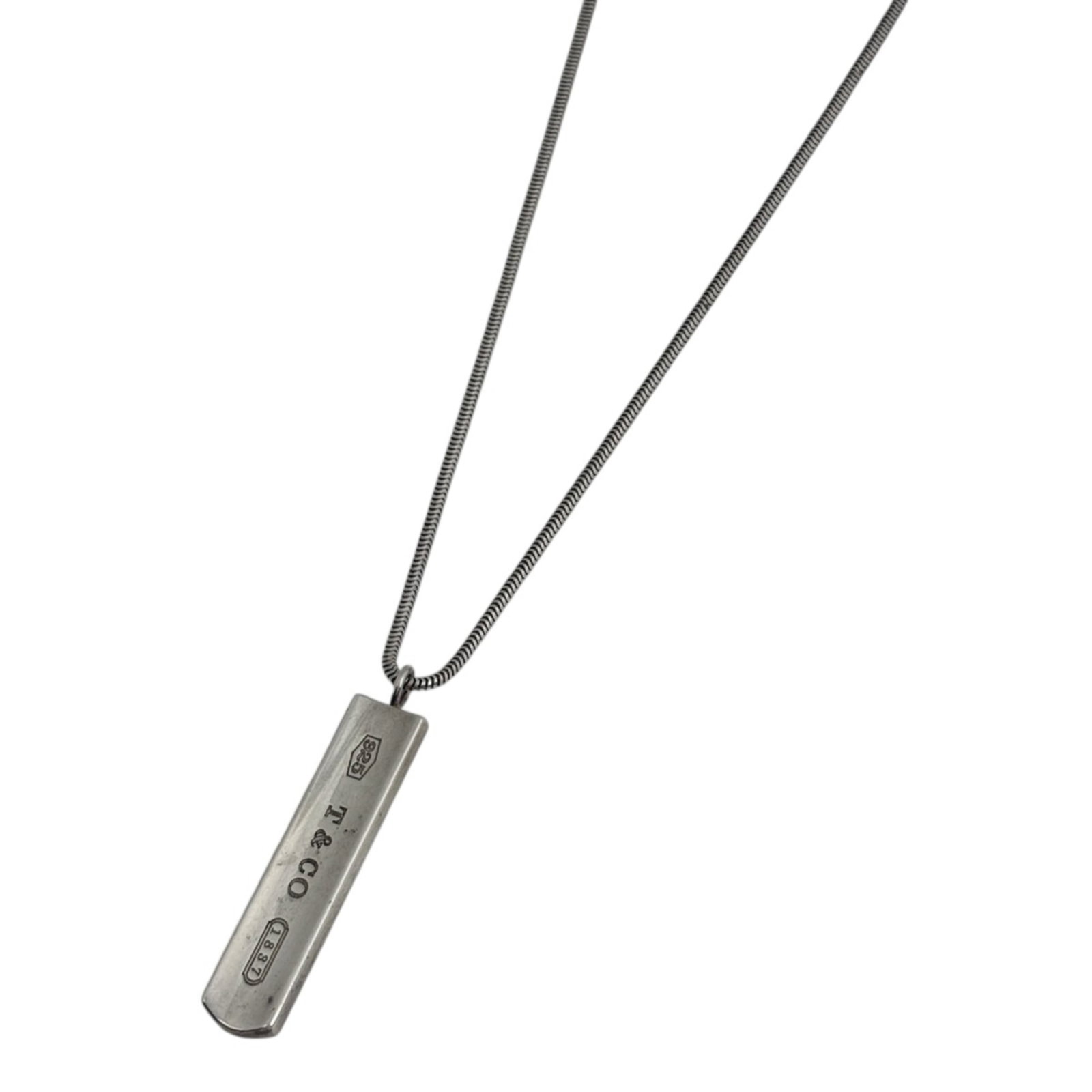 Tiffany & Co. Narrow Bar Necklace 1837 Sterling Silver 925 Women'S: Tiffany & Co. Narrow Bar Necklace 1837 Sterling Silver 925 Women'S Tiffany & Co.'s iconic Narrow Bar Necklace boasts elegant simplicity with its sterling silver 925 construction and classic design. Th