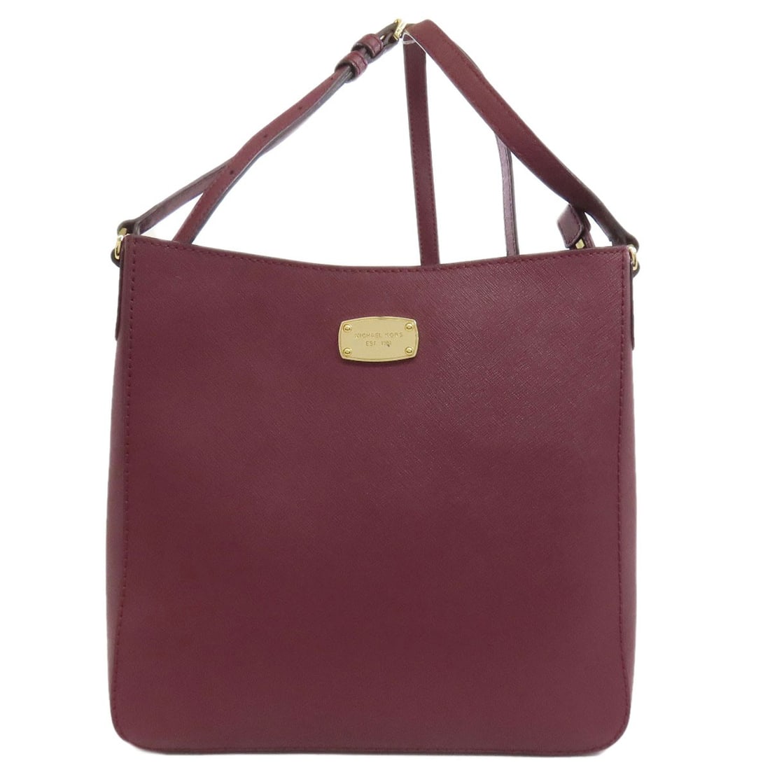 Kors Logo Michael Shoulder Bag Pvc: Kors Logo Michael Shoulder Bag Pvc The Kors Logo Michael Shoulder Bag in Bordeaux features a striking PVC exterior and showcases the brand's iconic logo. This shoulder bag boasts a distinctive design 
