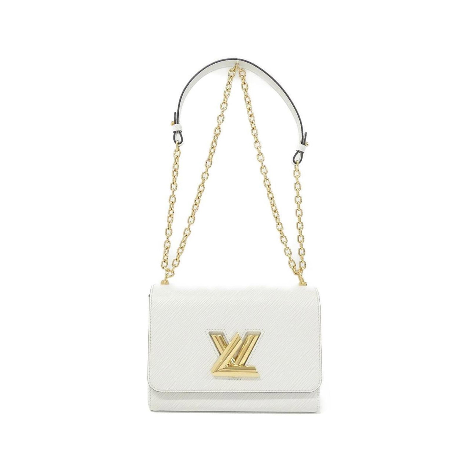 Louis Vuitton Shoulder Bag Leather: Louis Vuitton Shoulder Bag Leather The Louis Vuitton Shoulder Bag Leather features high-quality calfskin leather in white, offering a timeless and elegant design. With its classic shape and sturdy con