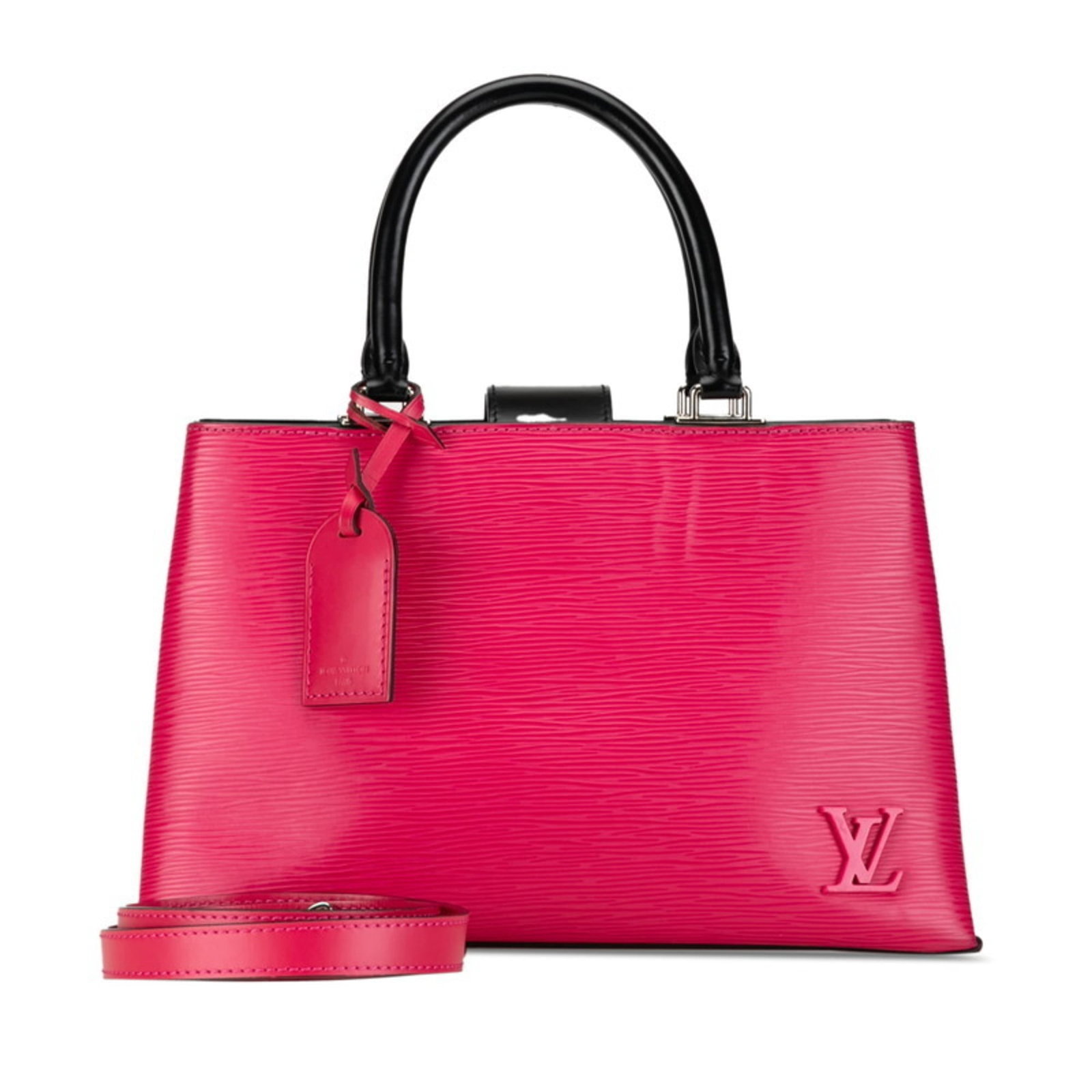 Louis Vuitton Handbag Shoulder Bag Leather: Louis Vuitton Handbag Shoulder Bag Leather This Louis Vuitton Handbag Shoulder Bag Leather features a unique hot pink color and is made from high-quality leather. The bag has some traces of usage, wit