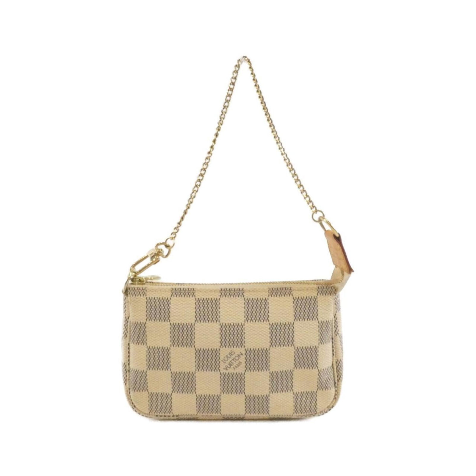 Louis Vuitton Pochette Pouch Coated Canvas: Louis Vuitton Pochette Pouch Coated Canvas The Louis Vuitton Pochette Pouch Coated Canvas boasts a timeless design with its classic gold hardware and elegant azur color. Measuring just 10cm x 15cm x