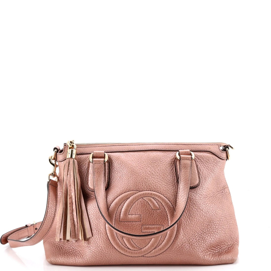 Soho Bag Convertible Soft Top Gucci Leather Handle: Soho Bag Convertible Soft Top Gucci Leather Handle The Gucci Soho Bag Convertible Soft Top Handle features a striking pink leather exterior with gold hardware. With its convertible design and soft top