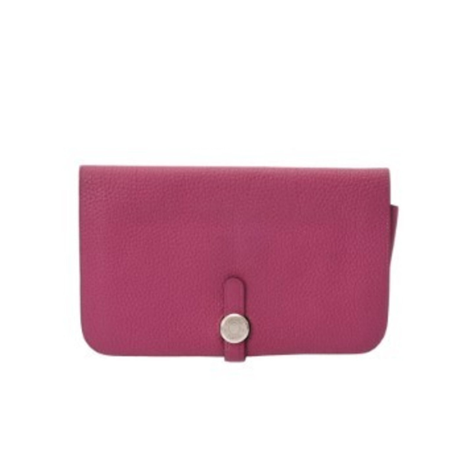 Hermes Long Wallet (Bi-Fold) Chevre Leather: Hermes Long Wallet (Bi-Fold) Chevre Leather Rose Purple Chevre Leather Long Wallet (Bi-Fold) - This Herm?s wallet features bi-fold design with chevre leather in a rich rose purple hue. With its classi