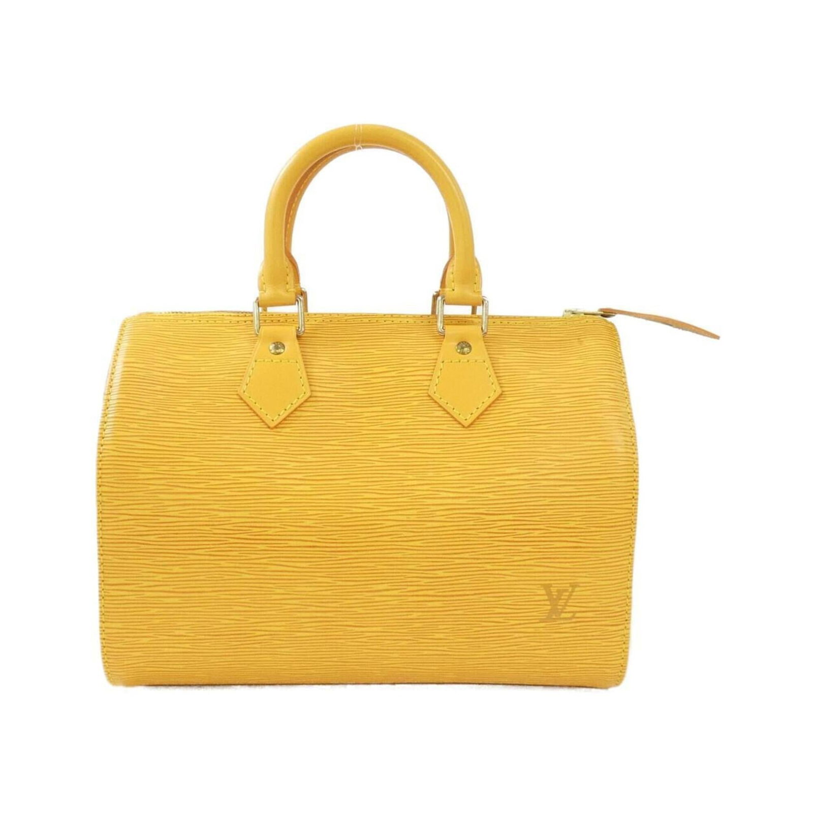 Louis Vuitton Boston Bag Leather: Louis Vuitton Boston Bag Leather Yellow Louis Vuitton Boston Bag Leather in excellent used condition. This iconic bag features high-quality leather with some minor scratches and dirt, giving it a