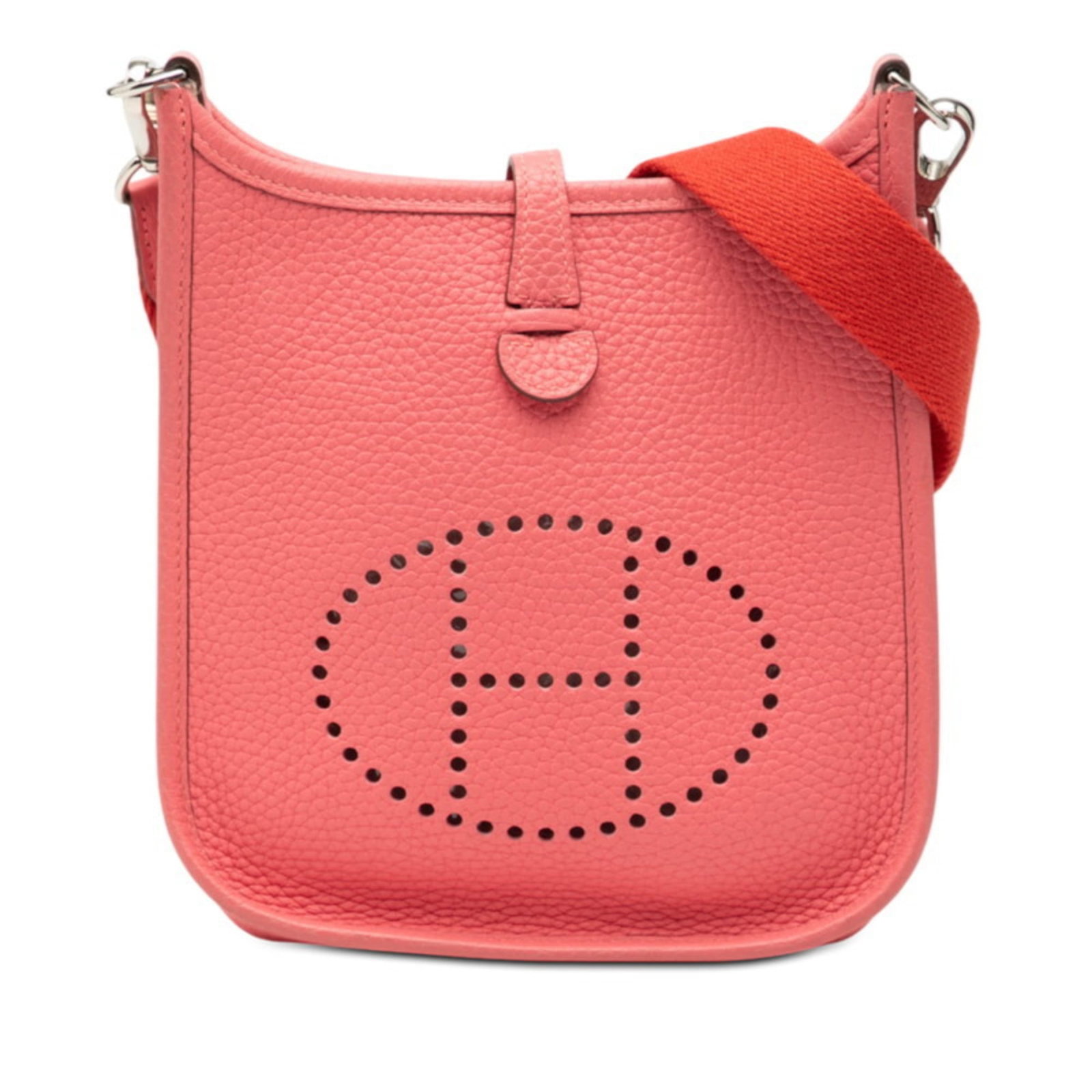 Hermes Shoulder Bag Taurillon Clemence Leather: Hermes Shoulder Bag Taurillon Clemence Leather Taurillon Clemence Leather shoulder bag from Hermes features a Rose Azalee color and a classic design. With its Taurillon Clemence leather material and