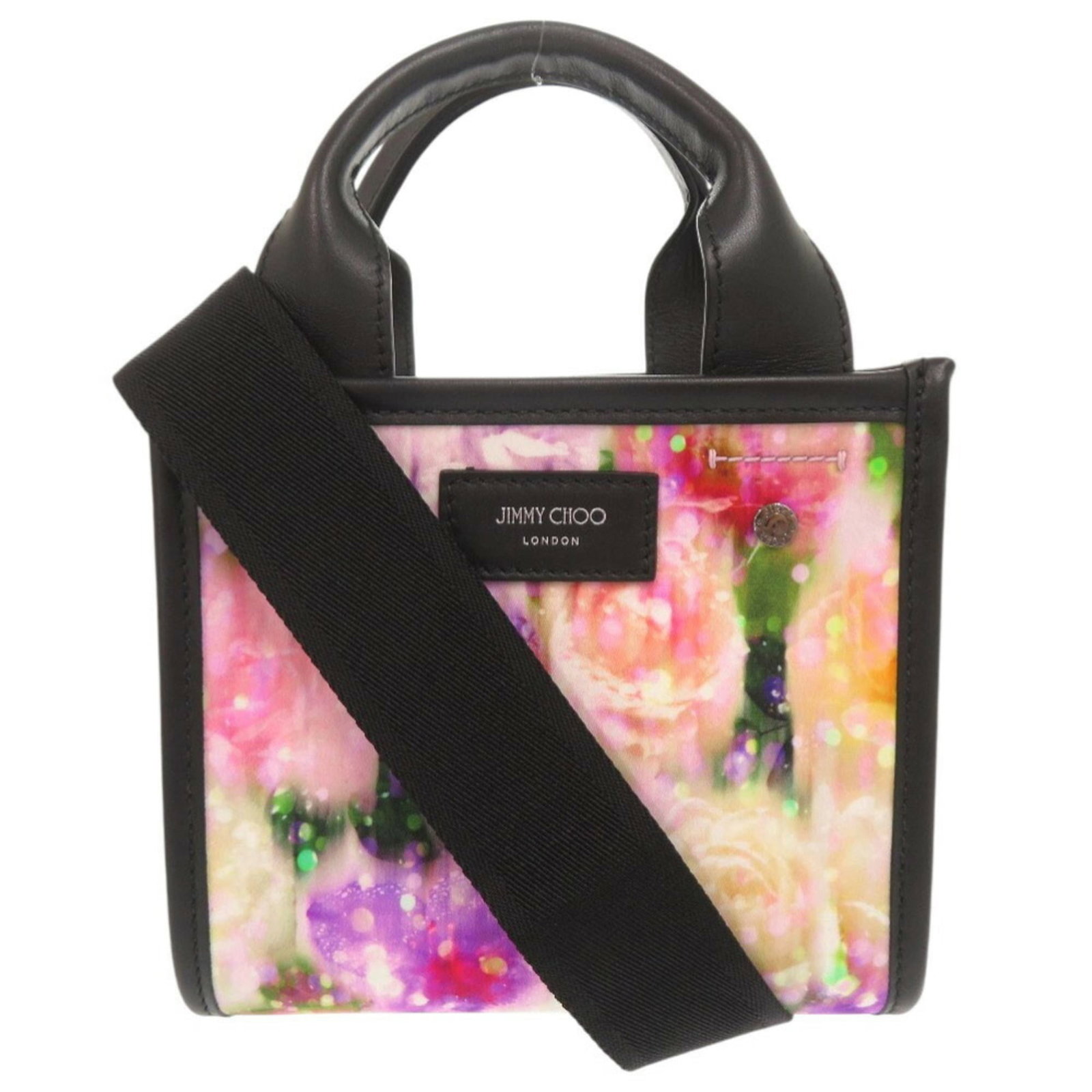 Jimmy Choo Handbag Shoulder Bag Nylon Leather: Jimmy Choo Handbag Shoulder Bag Nylon Leather Nylon and leather combine in this vibrant multi-color shoulder bag from Jimmy Choo. With its unique blend of materials and playful color palette, this han