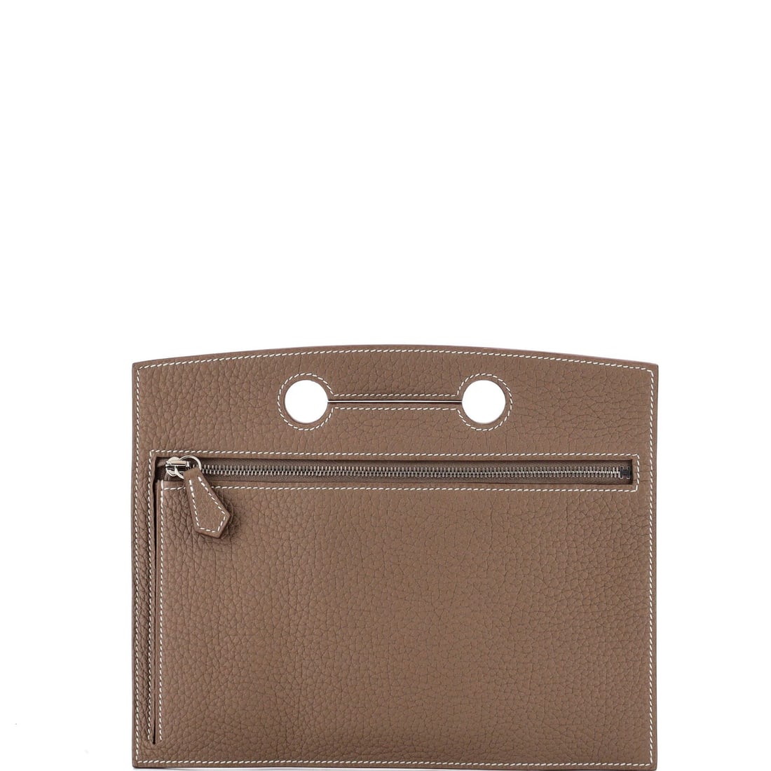 Backpocket Pouch Hermes Togo 20: Backpocket Pouch Hermes Togo 20 The Backpocket Pouch Hermes Togo 20 features a sleek gray exterior made from high-quality leather, with a matching interior and palladium hardware. Measuring 6.5" tall,