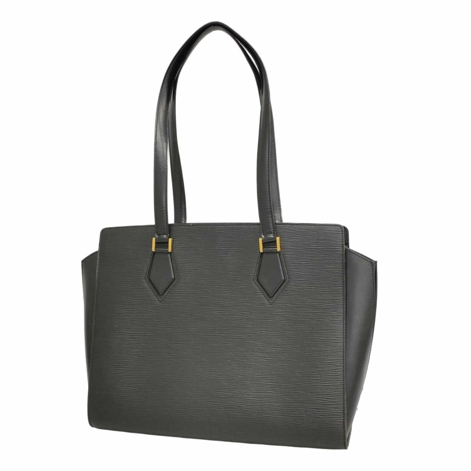 Louis Vuitton Shoulder Bag: Louis Vuitton Shoulder Bag Used Louis Vuitton Shoulder Bag in Noir. This classic bag features a 30cm x 35.5cm x 11cm size and has traces of usage with scratches / dirt visible. The bag's condition is