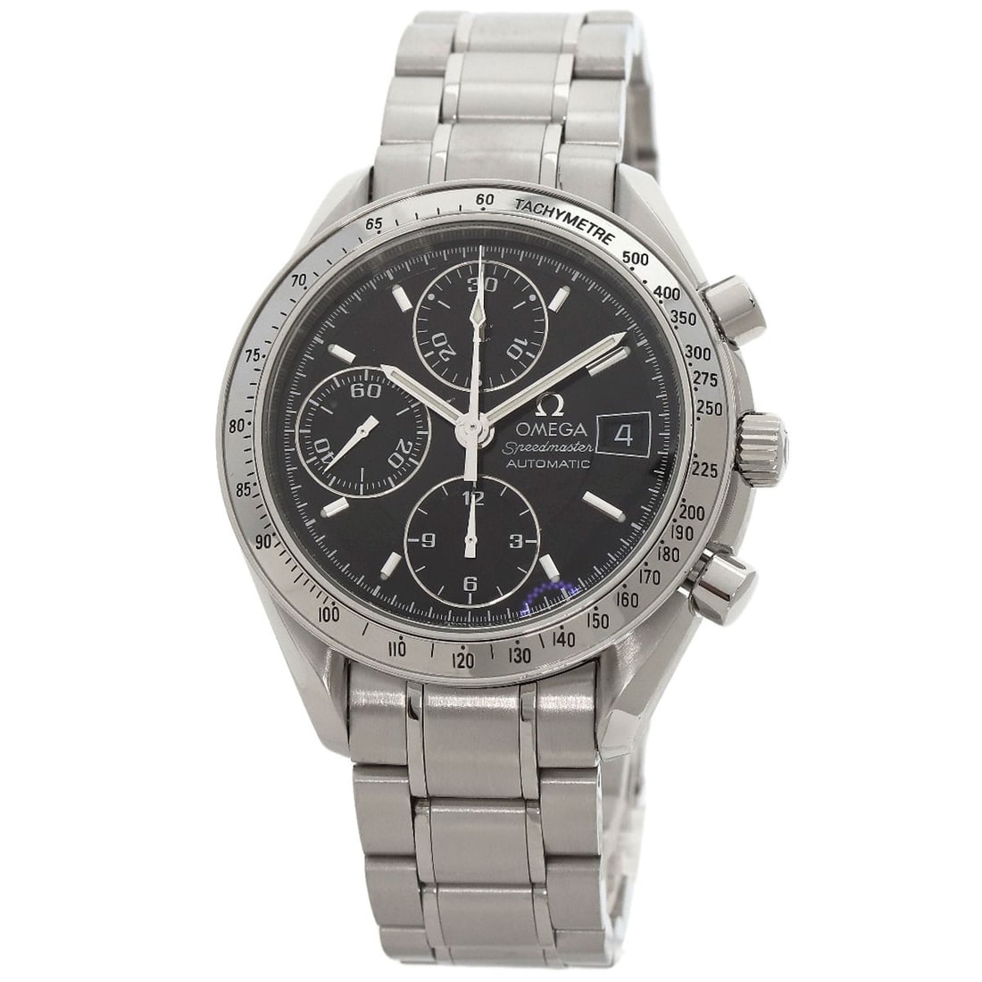 Speedmaster Watches Date Omega 3513.50 Stainless: Speedmaster Watches Date Omega 3513.50 Stainless Stainless steel case with silver bezel and dial, featuring a mechanical automatic movement. This Omega Speedmaster watch boasts a classic design with a