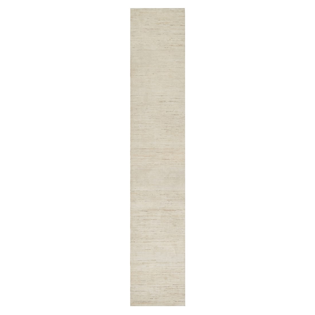 Hand knotted white pure wool runner rug 26 x 1310 Lori Buft Gabbeh: Hand knotted white pure wool runner rug 26 x 1310 Lori Buft Gabbeh Hand-knotted with meticulous attention to detail, this ivory-colored pure wool runner rug boasts an impressive length of 1310 units. 