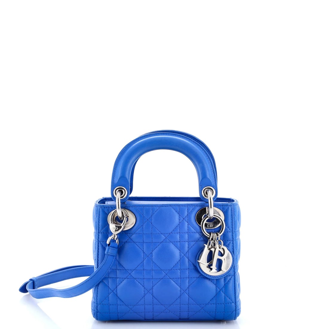 Christian Dior Lady Lambskin Cannage Bag Quilt Mini: Christian Dior Lady Lambskin Cannage Bag Quilt Mini The Christian Dior Lady Lambskin Cannage Bag Quilt Mini is a stunning miniature version of the iconic Lady Dior bag. Crafted from luxurious blue lam