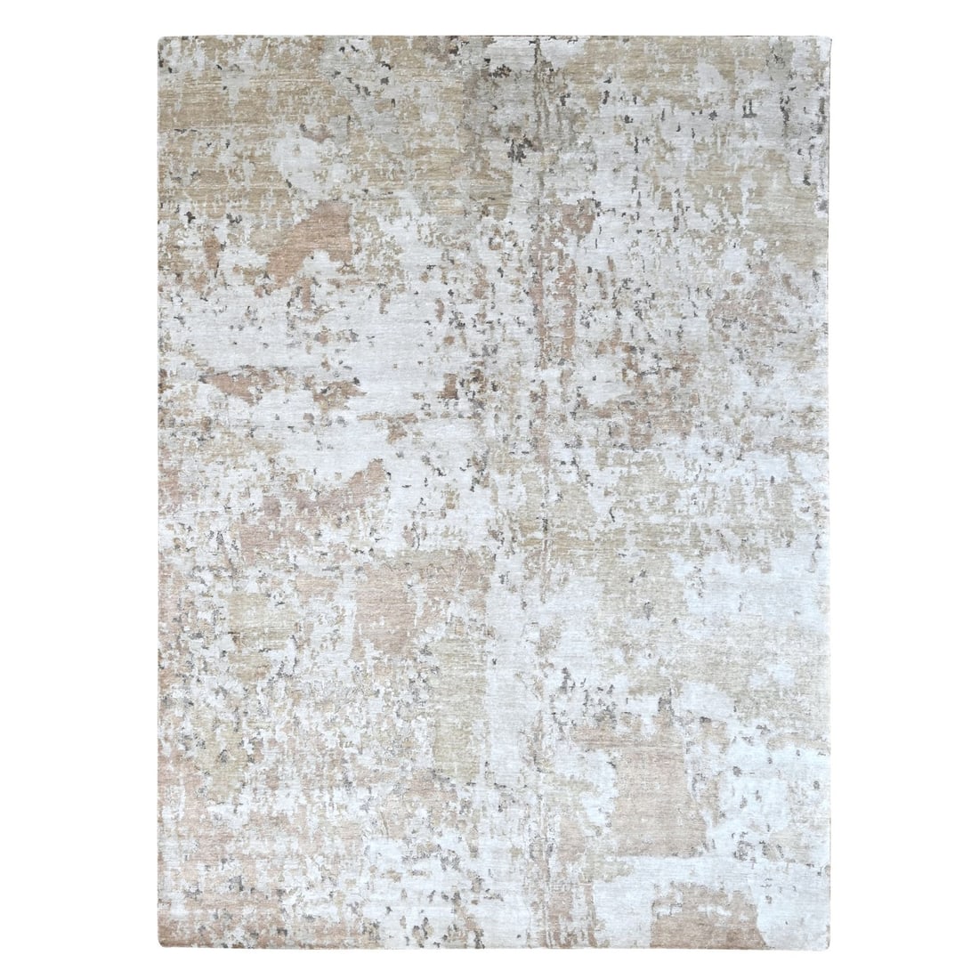Beaver Brown Silk Hand Knotted Rug (1 of 11)