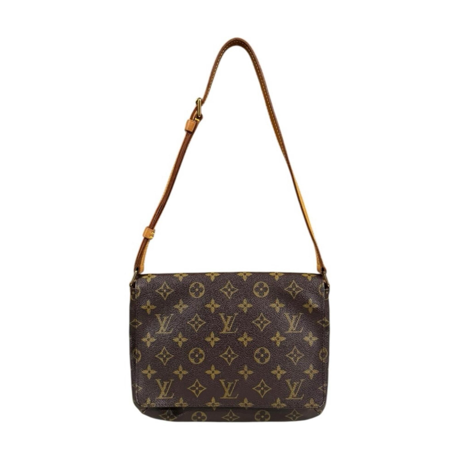 Louis Vuitton Shoulder Bag Monogram Canvas: Louis Vuitton Shoulder Bag Monogram Canvas This Louis Vuitton Shoulder Bag features the iconic monogram canvas design in brown, showcasing the brand's signature style. With its classic size and timele