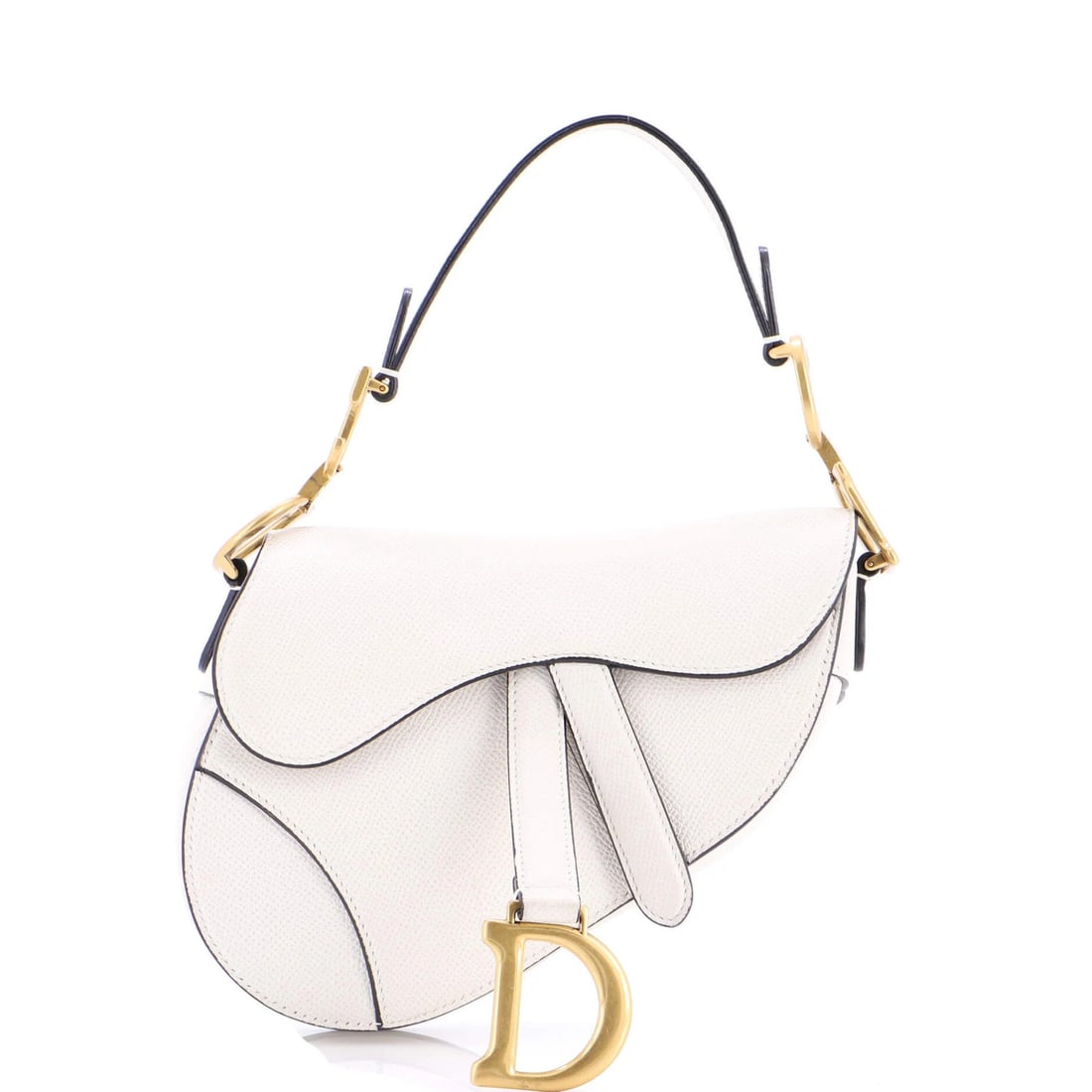 Saddle Bag Dior Christian Mini Leather: Saddle Bag Dior Christian Mini Leather Saddle Bag Dior Christian Mini Leather features a neutral exterior with minor scuffs and edge wear. The interior boasts suede material in a neutral tone, complem