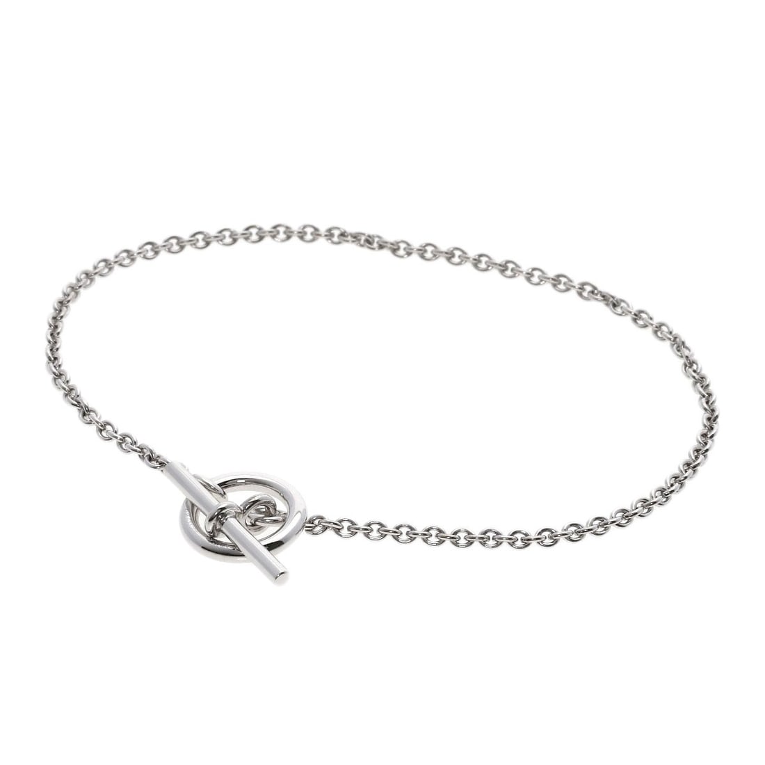 White K18 gold miniature Shane Hermes Dunkle Bracelet: White K18 gold miniature Shane Hermes Dunkle Bracelet K18 white gold miniature Shane Hermes Dunkle Bracelet boasts sleek silver exterior and premium K18 metal purity. This intricately crafted bracelet