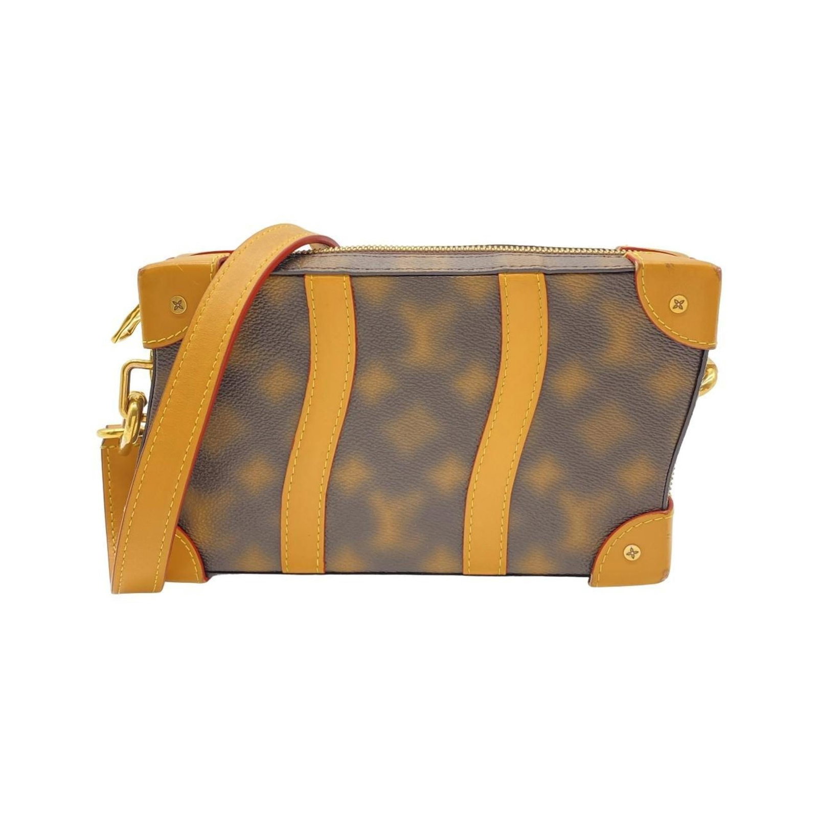 Louis Vuitton Shoulder Bag Coated Canvas: Louis Vuitton Shoulder Bag Coated Canvas The Louis Vuitton Shoulder Bag Coated Canvas boasts a timeless design with its classic gold hardware and iconic maroon color. Made from durable coated canvas, 