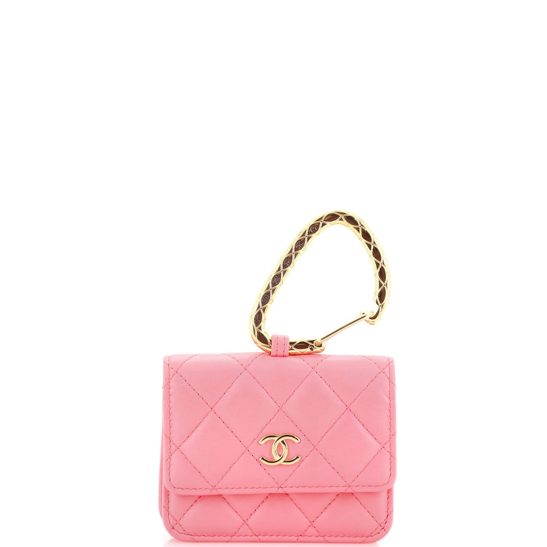 Jewel case quilted lambskin card flap hook (1 of 5)