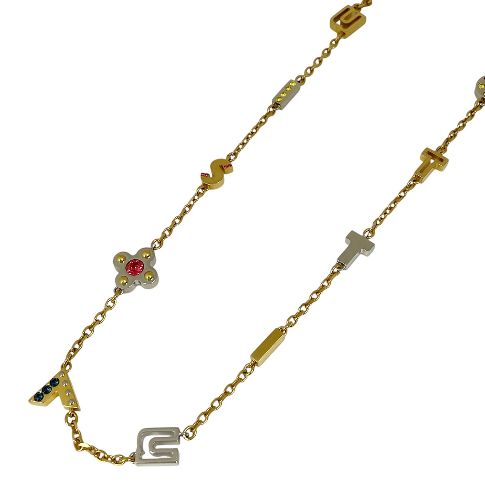 Louis Vuitton Sautoir Love Letters Necklace Gp Gold Women'S: Louis Vuitton Sautoir Love Letters Necklace Gp Gold Women'S The Louis Vuitton Sautoir Love Letters Necklace in gold features a distinctive design with a signature from the artist. This used necklace h