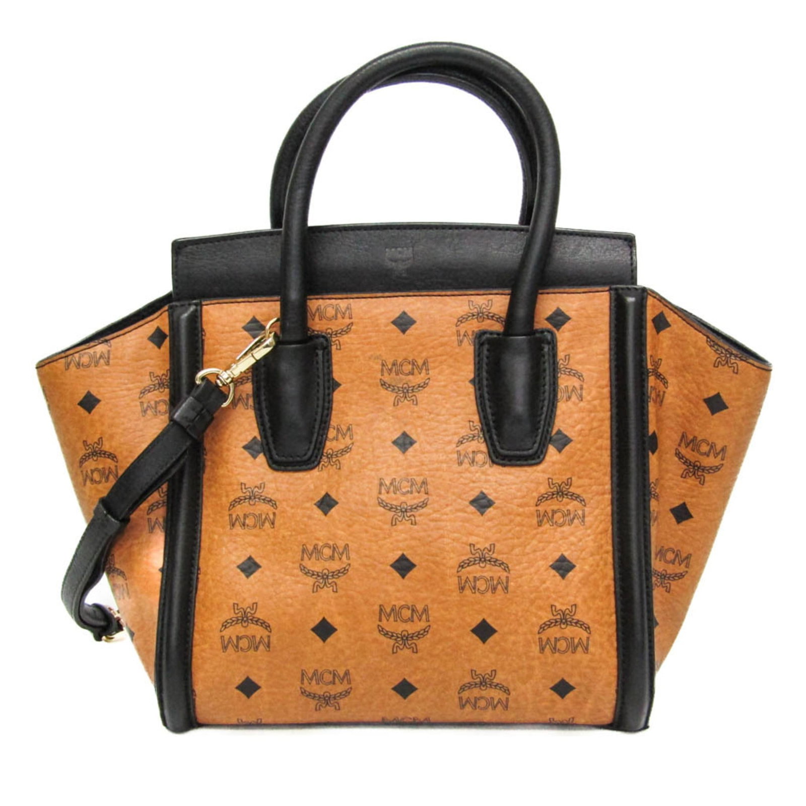 Mcm Handbag Shoulder Bag Coated Canvas Leather (1 of 15)