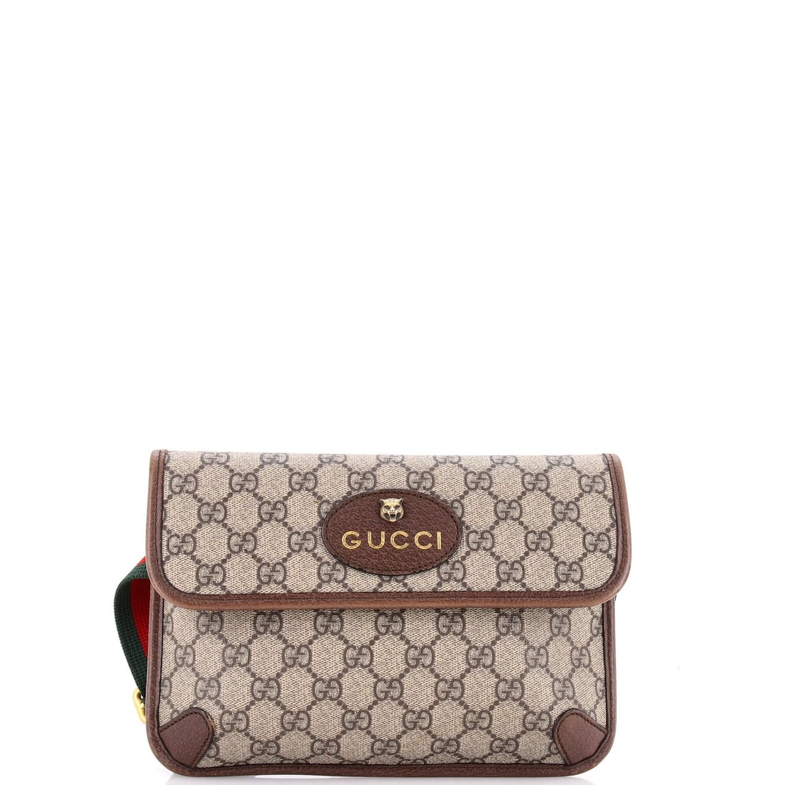 Gucci Coated Canvas GG Belt Bag Flap Vintage Neo: Gucci Coated Canvas GG Belt Bag Flap Vintage Neo This Gucci Neo Vintage Flap Belt Bag GG Coated Canvas Exterior Material: Canvas Coated Exterior Color: Brown Interior Material: Fabric Interior Color: 