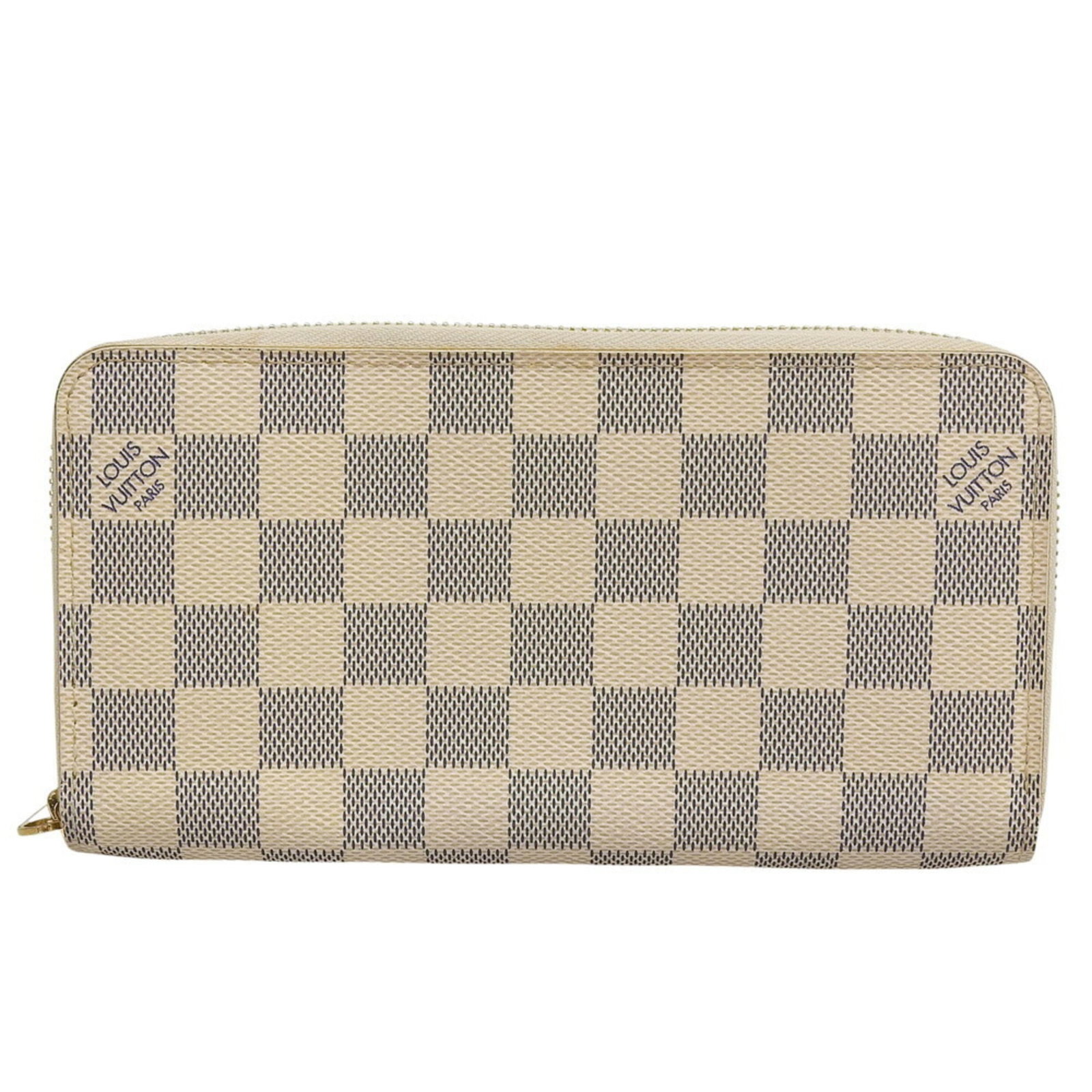 Louis Vuitton Long Wallet (Bi-Fold) Damier Azur: Louis Vuitton Long Wallet (Bi-Fold) Damier Azur Damier Azur pattern adds a touch of classic elegance to this long bi-fold wallet from Louis Vuitton. Made with high-quality materials and featuring a