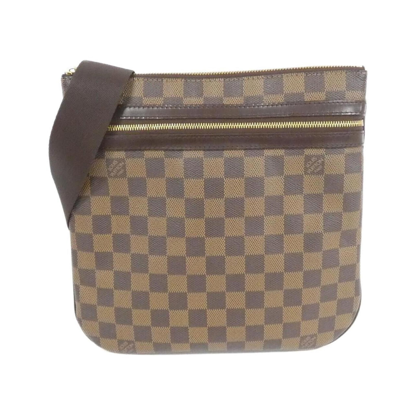 Louis Vuitton Pochette Shoulder Bag Coated Canvas: Louis Vuitton Pochette Shoulder Bag Coated Canvas The Louis Vuitton Pochette Shoulder Bag Coated Canvas boasts a sleek design with gold hardware, making it a stylish accessory for everyday use. With