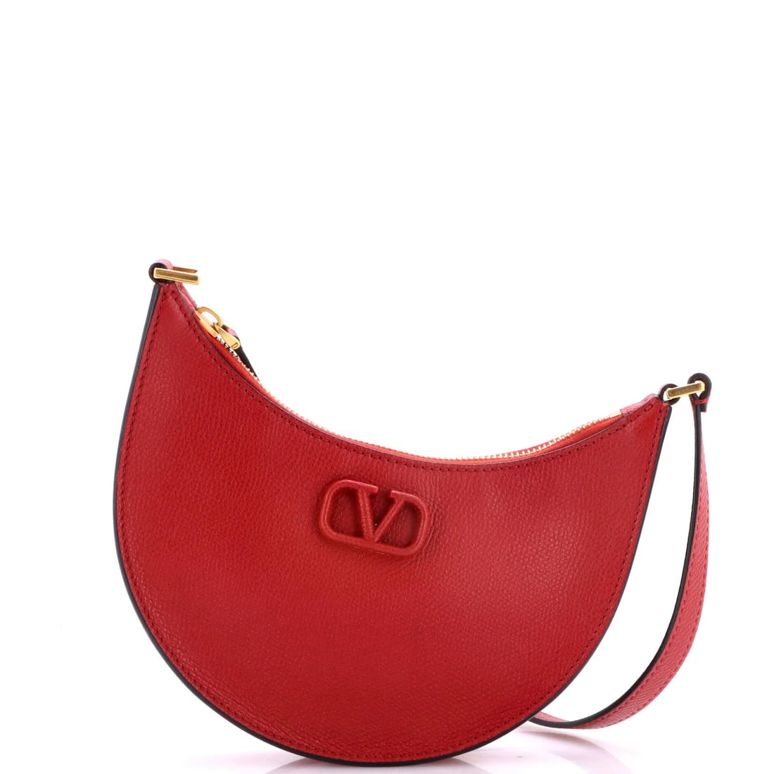 Garavani Valentino VLogo Hobo Leather Mini: Garavani Valentino VLogo Hobo Leather Mini The Garavani Valentino VLogo Hobo Leather Mini is a stylish and compact red leather handbag featuring gold hardware. With its classic design and subtle