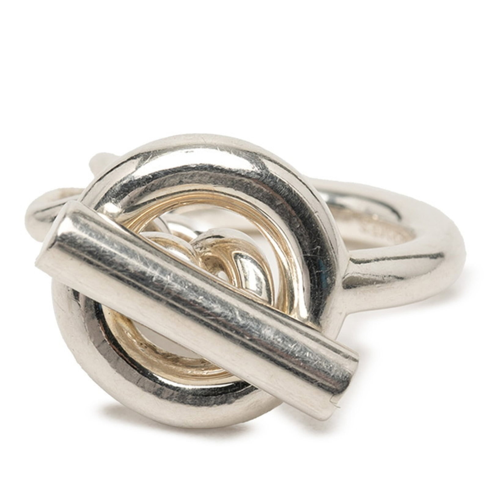 Hermes Croisette Gm Ring Size #52 Sv925 Silver Women'S.: Hermes Croisette Gm Ring Size #52 Sv925 Silver Women'S. Silver Hermes Croisette Gm Ring Size #52 Sv925 Women's. This used silver ring features the iconic Hermes brand and measures 5.5 in size, with