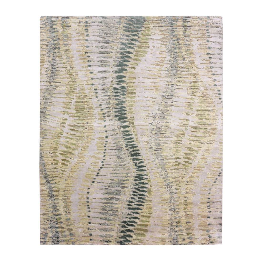 Silk hand knotted vineyard green crocodile safari rug: Silk hand knotted vineyard green crocodile safari rug Silk hand knotted vineyard green crocodile safari rug boasts a unique blend of style and texture, with its vibrant green color and intricate
