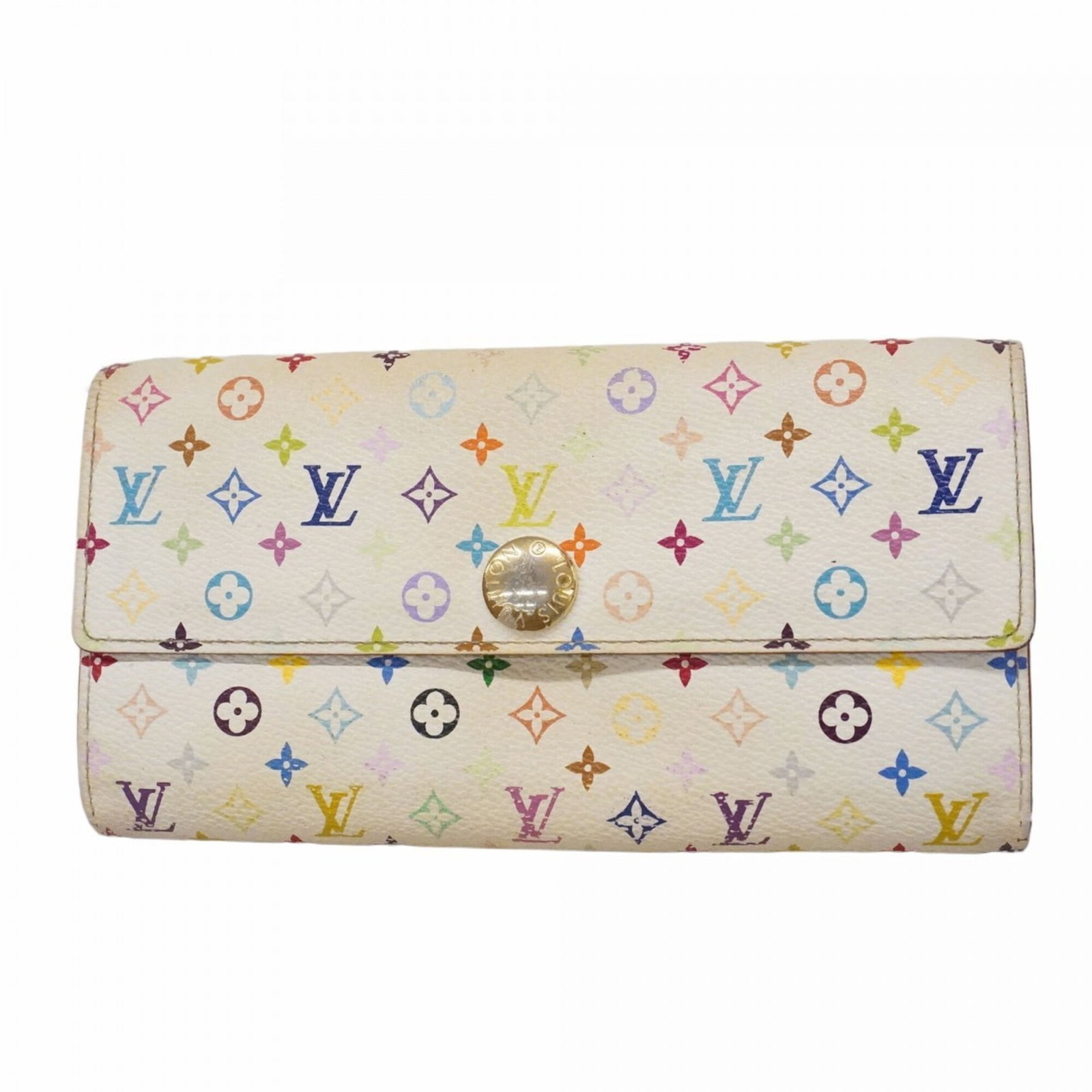 Louis Vuitton Long Wallet (Bi-Fold): Louis Vuitton Long Wallet (Bi-Fold) This Louis Vuitton long wallet features a bi-fold design with multi-color accents, measuring 10.5cm x 19cm x 2.5cm. With its durable construction and classic