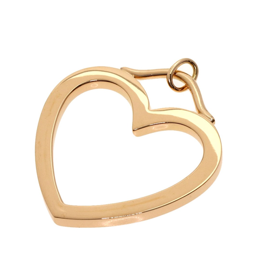 Pink Gold Pendant K18 Heart Large Sentimental Tiffany: Pink Gold Pendant K18 Heart Large Sentimental Tiffany K18 Pink Gold Pendant Top from Tiffany&Co. Features a Large Sentimental Heart Design in High-Purity Gold Metal. This Elegant Pendant Top Bears No 