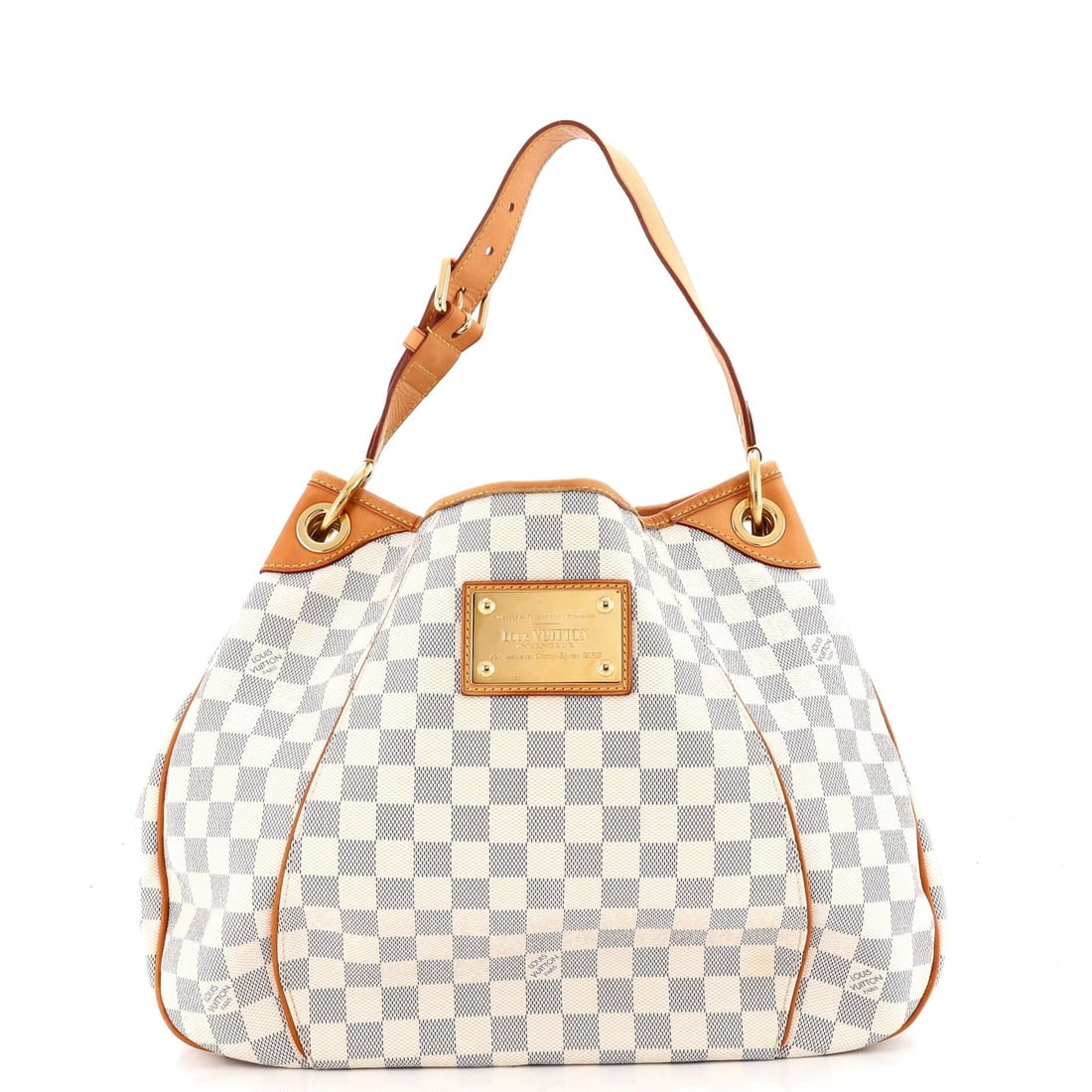 Galliera Handbag Damier by Louis Vuitton: Galliera Handbag Damier by Louis Vuitton The Galliera Handbag Damier in White features a classic canvas-coated design with a timeless Damier pattern. Measuring 11.5" tall and 16" wide, this stylish