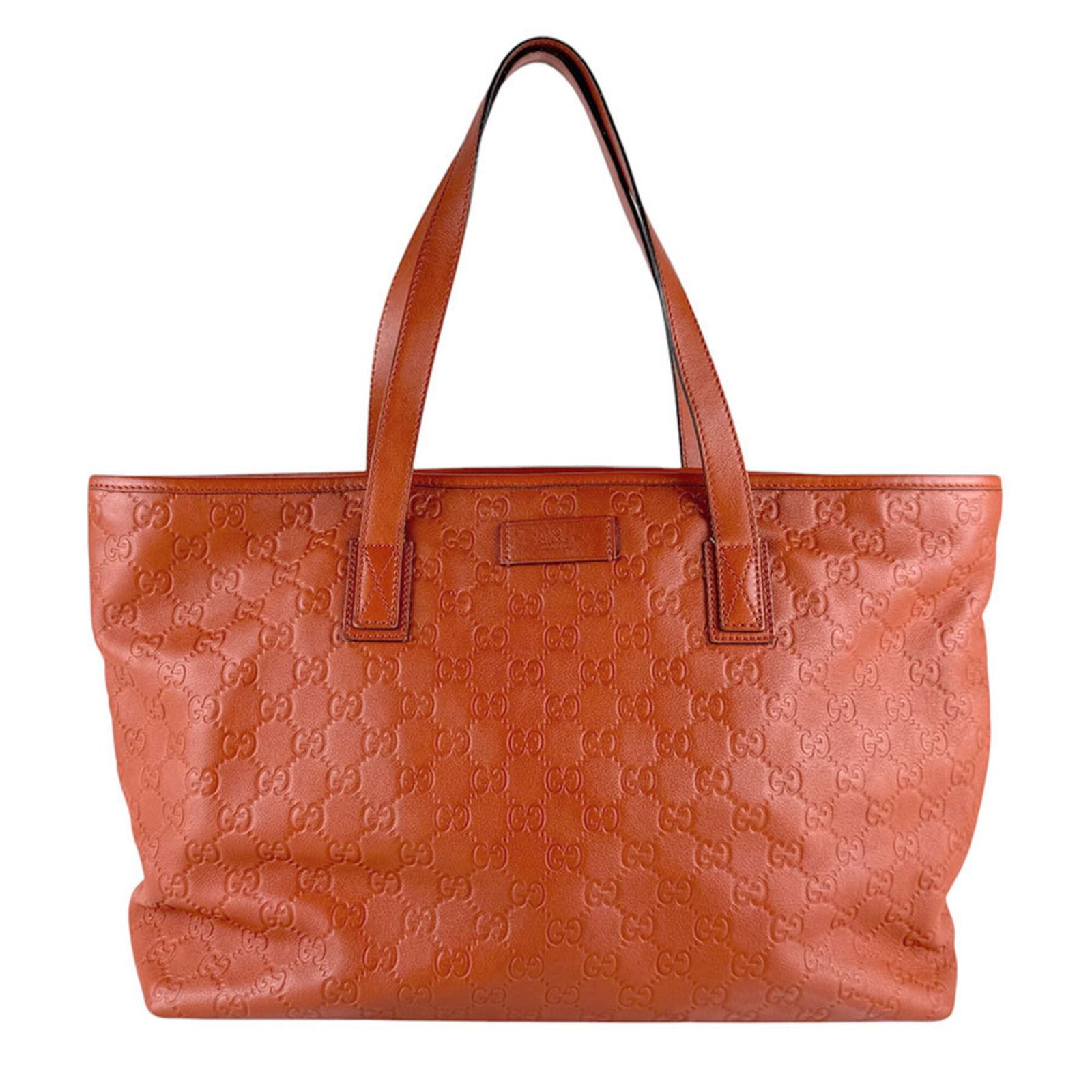 Gucci Handbag Leather: Gucci Handbag Leather Gucci Handbag Leather is a vibrant orange leather handbag made from high-quality materials. With its unique size and subtle signs of usage, this item offers a distinctive look