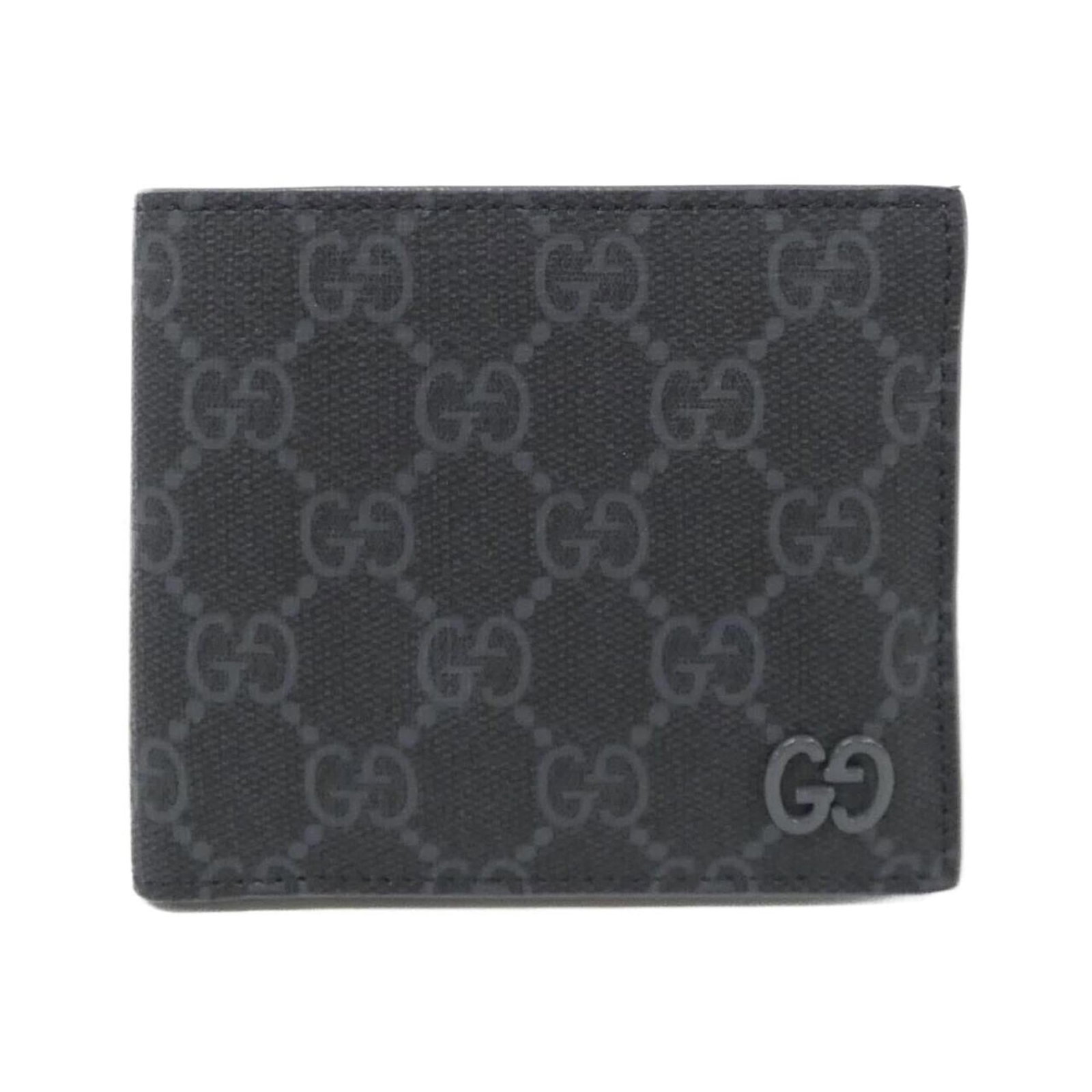 Gucci Bill Wallet (Bi-Fold) Gg Supreme Canvas: Gucci Bill Wallet (Bi-Fold) Gg Supreme Canvas Gucci Bill Wallet (Bi-Fold) in Gg Supreme Canvas. This black and gray bi-fold wallet features a classic design with a canvas material that adds a touch of
