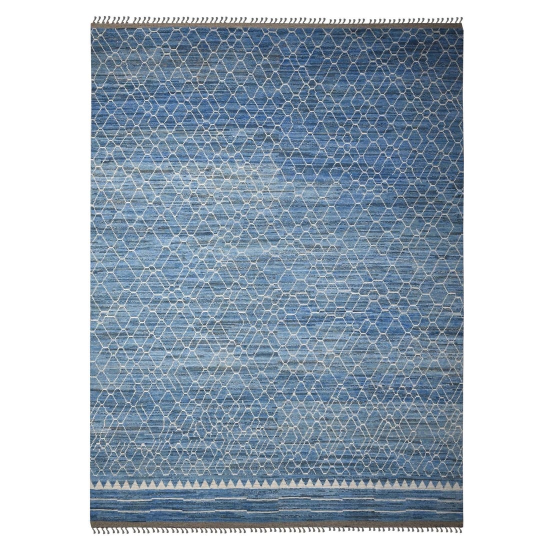 Blue Hand Knotted Moroccan Rug 12 Feet By 16 Feet High Quality: Blue Hand Knotted Moroccan Rug 12 Feet By 16 Feet High Quality The Blue Hand Knotted Moroccan Rug boasts an impressive 12 feet by 16 feet size, making it a statement piece for any room. Crafted from