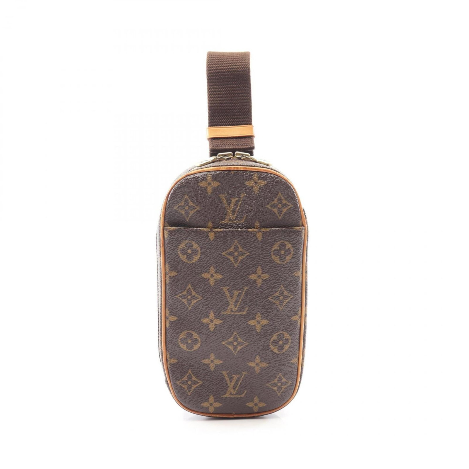 Louis Vuitton Fanny Pack Sling Bag Coated Canvas Leather: Louis Vuitton Fanny Pack Sling Bag Coated Canvas Leather This Louis Vuitton Fanny Pack Sling Bag features a unique combination of coated canvas and leather, giving it a distinctive look. The brown mon