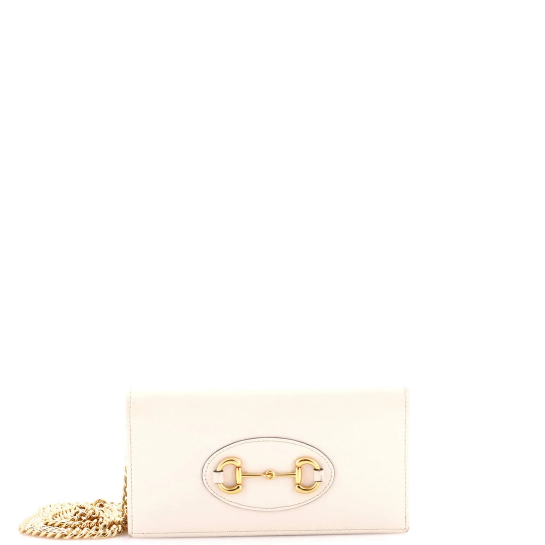 Horsebit chain wallet leather made by Gucci 1955: Horsebit chain wallet leather made by Gucci 1955 The Gucci Horsebit 1955 chain wallet leather is a unique piece with its distinctive white exterior and suede interior. Notably, this vintage handbag fe