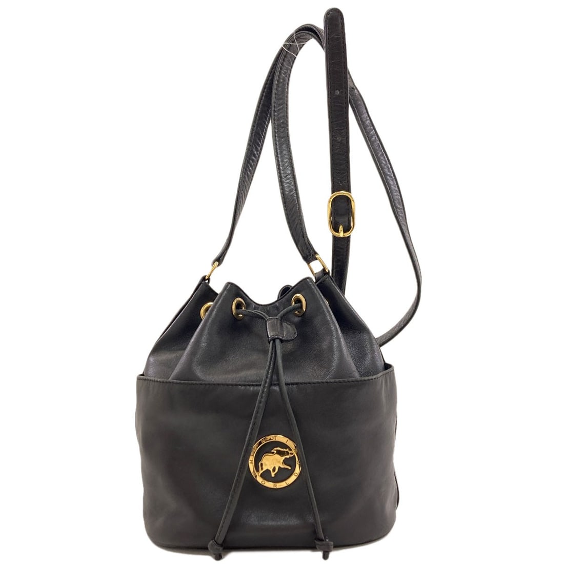 Drawstring bag leather logo shoulder bag world hunting (1 of 20)