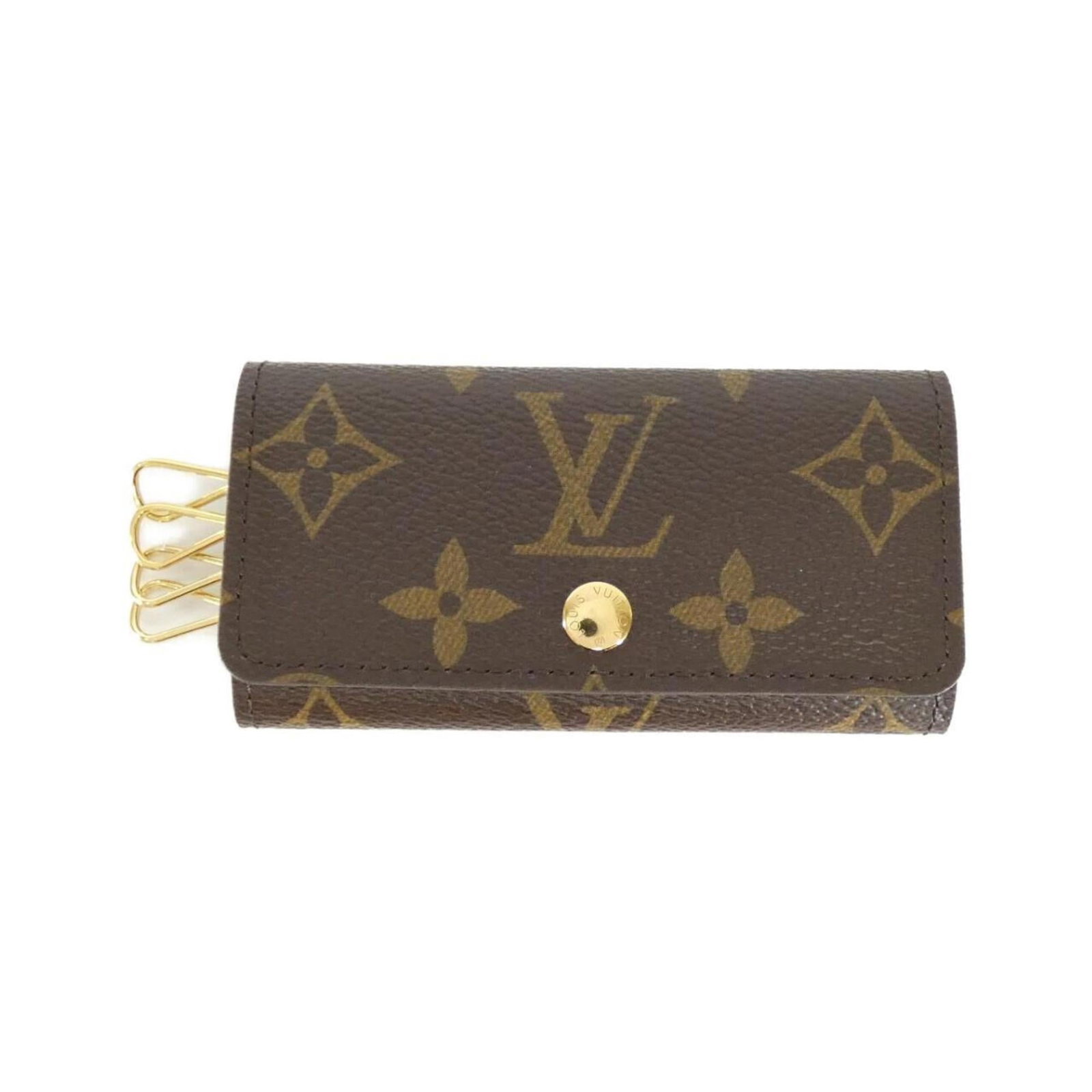 Louis Vuitton Keycase Coated Canvas: Louis Vuitton Keycase Coated Canvas The Louis Vuitton Keycase Coated Canvas is a pre-owned accessory featuring a classic design with a subtle touch of luxury. This item boasts a durable coated canvas