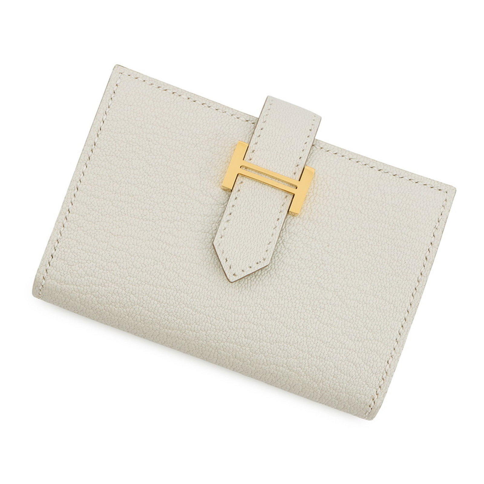 Hermes Coin Purse/Coin Case Chevre Myzore Leather: Hermes Coin Purse/Coin Case Chevre Myzore Leather Chevre Myzore Leather gives this Hermes Coin Purse/Coin Case its distinctive texture and depth. The mint condition, like new item boasts a size of