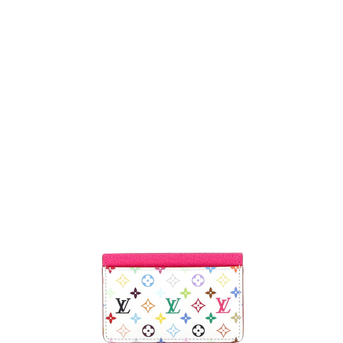 Takashi Murakami Card Holder Monogram Leather Louis Vuitton: Takashi Murakami Card Holder Monogram Leather Louis Vuitton This unique Louis Vuitton card holder features an eye-catching multicolor monogram design with leather accents. The canvas-coated leather ex