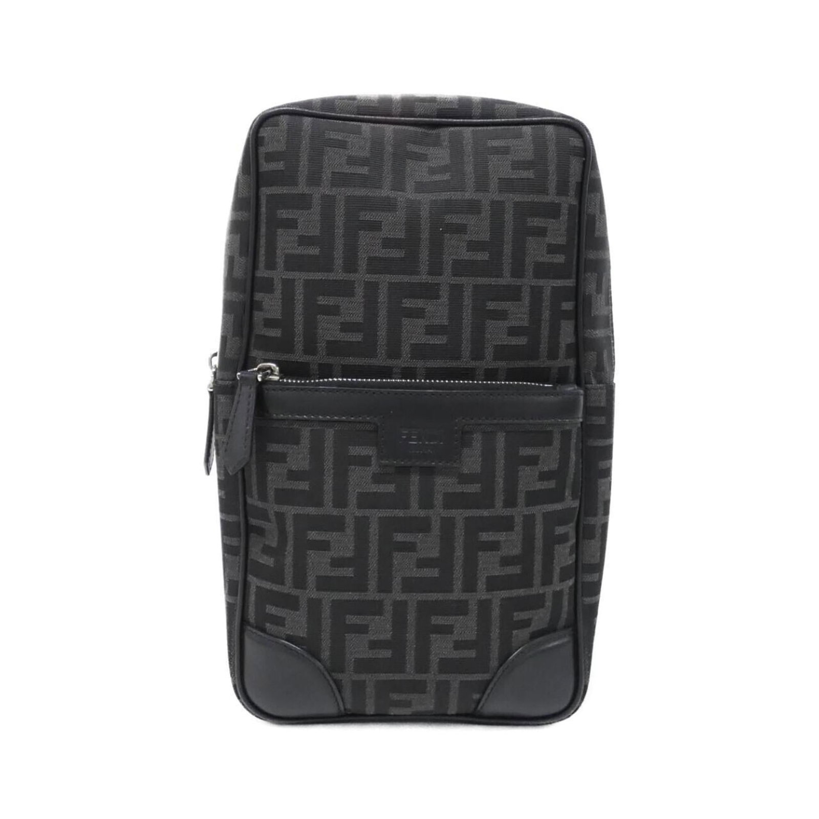 Fendi Shoulder Bag Canvas Leather: Fendi Shoulder Bag Canvas Leather Canvas and leather come together in this Fendi shoulder bag, featuring silver hardware and a sturdy design. With its compact size and comfortable strap length of 116c