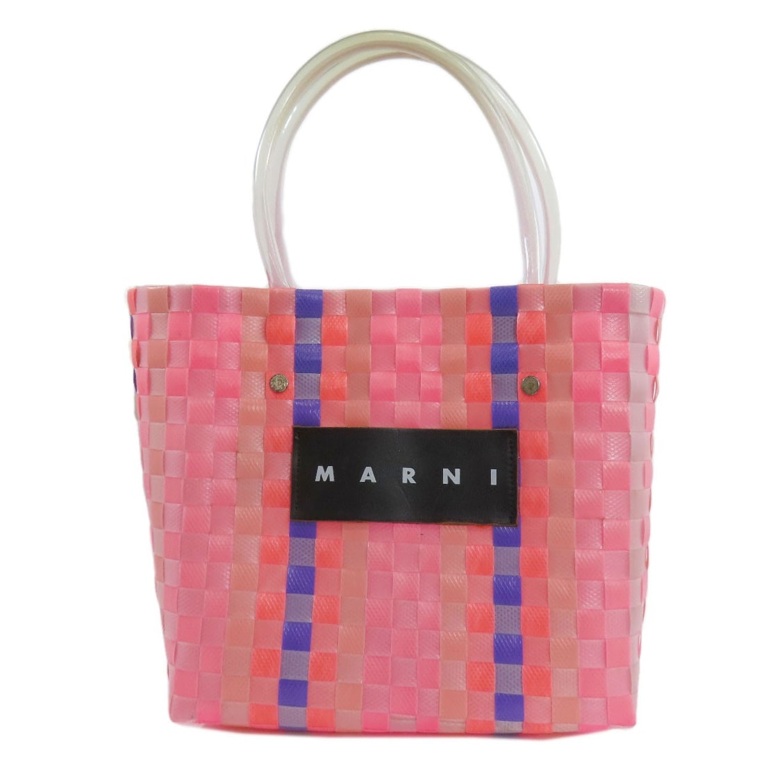 Marni market bag handbag made from polypropylene: Marni market bag handbag made from polypropylene Polypropylene pink Marni market bag. Made from polypropylene, this handbag features a distinctive exterior color. The Marni brand is known for its uniq
