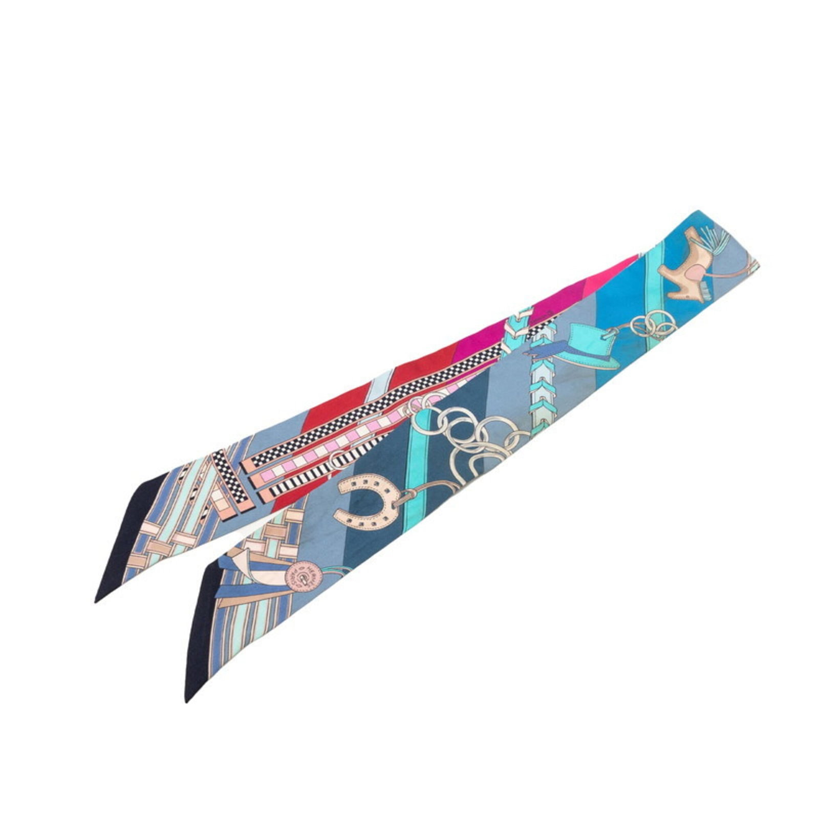 Hermes Scarf Silk: Hermes Scarf Silk This vibrant multi-color silk scarf from Herm?s features a unique and eye-catching design. With its characteristic 5cm x 85cm size and used condition, this scarf has developed subtle